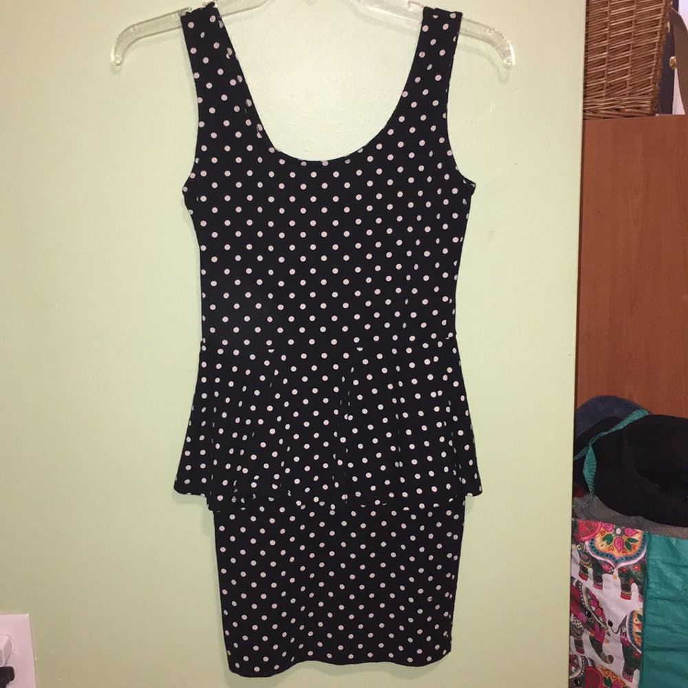 Black and white polka dot dress